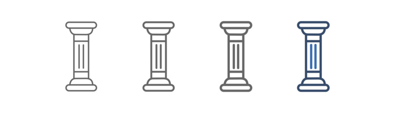 
outline icon set column with pillar design