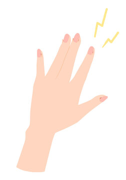 傷んだ手のイラスト　ささくれ