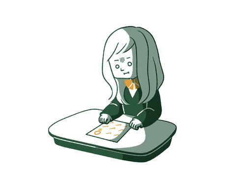テストで0点をとってしまった女子学生