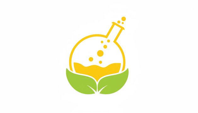 Beer glass with foam bubbles above a green leaf sprout icon for eco friendly beverage branding featuring lager, drink, refreshment with
