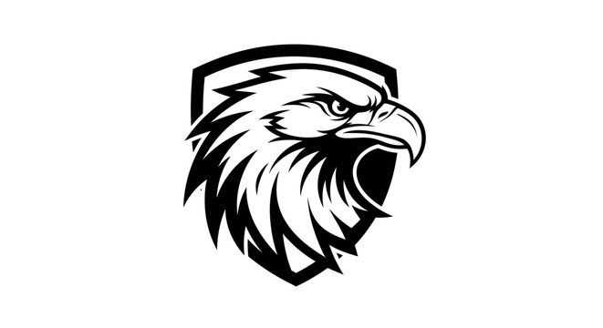 Eagle head crest vector illustration isolated on white background