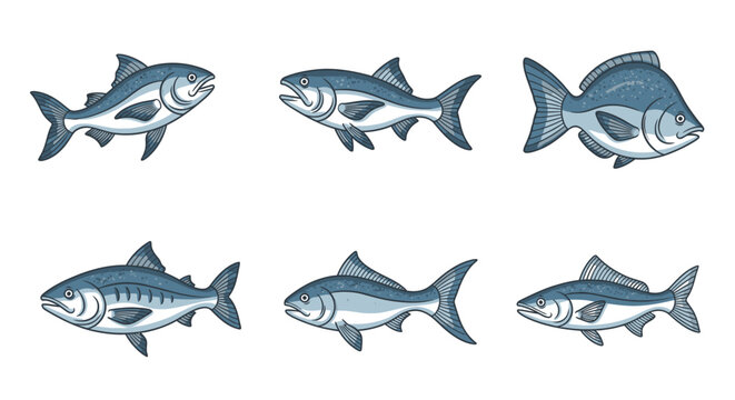 School of Blue Fish Swimming Together 1.