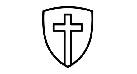 Fototapeta premium Religious symbol shield icon representing faith and protection concept