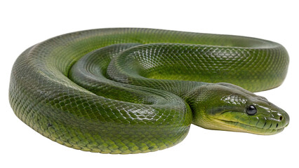 Obraz premium Green anakonda snake isolated on transparent background