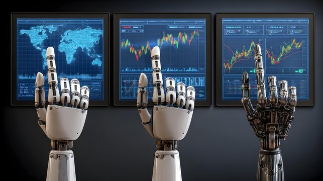 powered forex system analyzing complex currency patterns on transparent screens