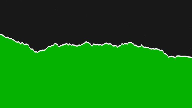 Smooth and realistic black paper tear reveal transition with clean edges, Paper torn animation transition effect, paper tear animation green screen.
