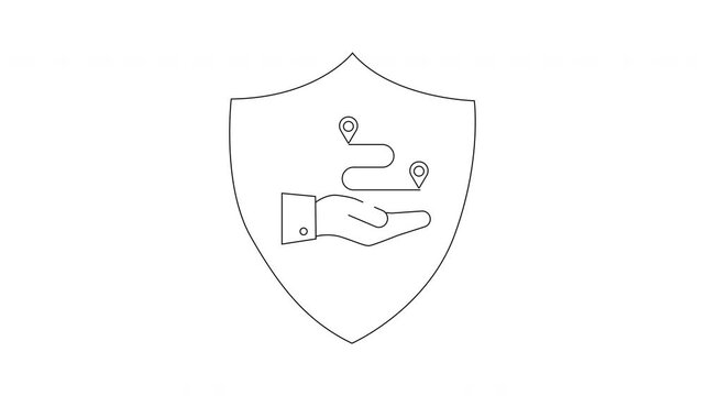 Shielded Route - Security and Navigation Icon Animation.