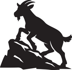 Fototapeta premium goat vector illustration black silhouette
