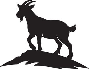 Fototapeta premium goat vector illustration black silhouette