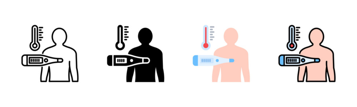 Body Temperature Icon Pack In Multiple Styles