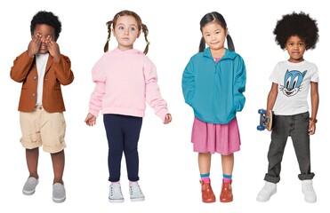 Fototapeta premium Diverse children fashion styles