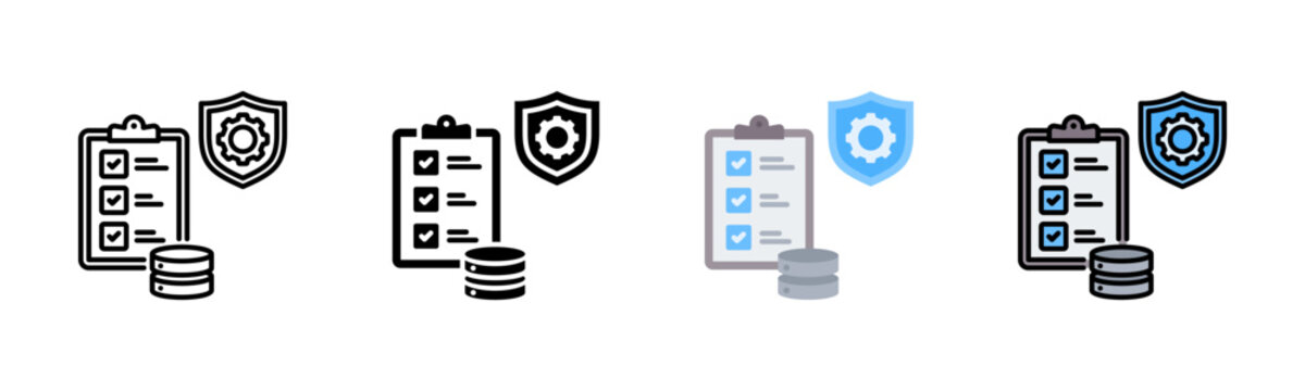 Data Governance icon set multiple style collection