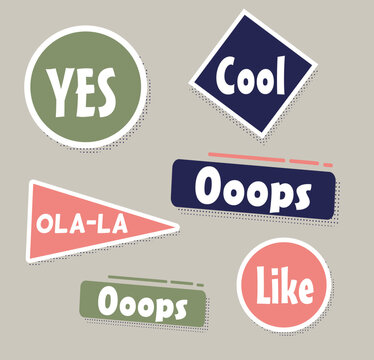 Collection of Colorful Informal Speech Bubble and Reaction Stickers, making them ideal for social media content, messaging apps, and contemporary digital marketing