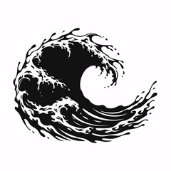 Obraz premium Wave, ocean wave, sea wave, black wave, vector wave, water wave, crest wave