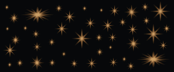 bright light and sparkling particles. sparks and golden stars shine with special light. Christmas light Vector magic glow. Sparkling magical dust particles,  © MST