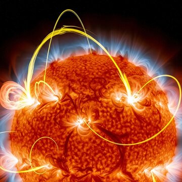 Solar Flare on the Surface Sun.