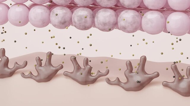 Melanin overproduction in melanocytes causing hyperpigmentation and melasma 3D animation