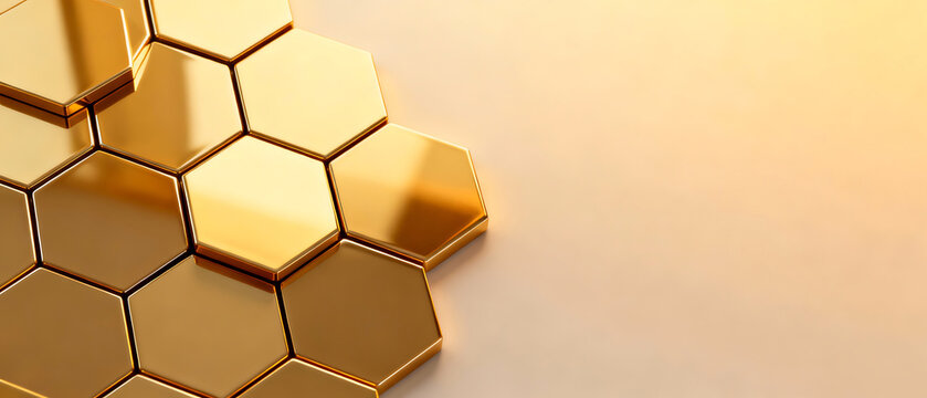Golden hexagonal pattern on surface
