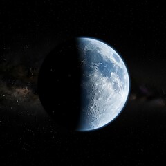Fototapeta premium Earth from space during lunar eclipse.