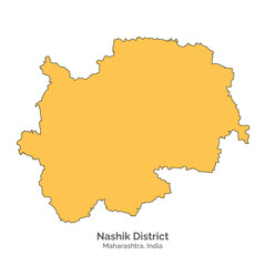 Obraz premium Nashik District Map, Maharashtra state of India. Vector, illustration.