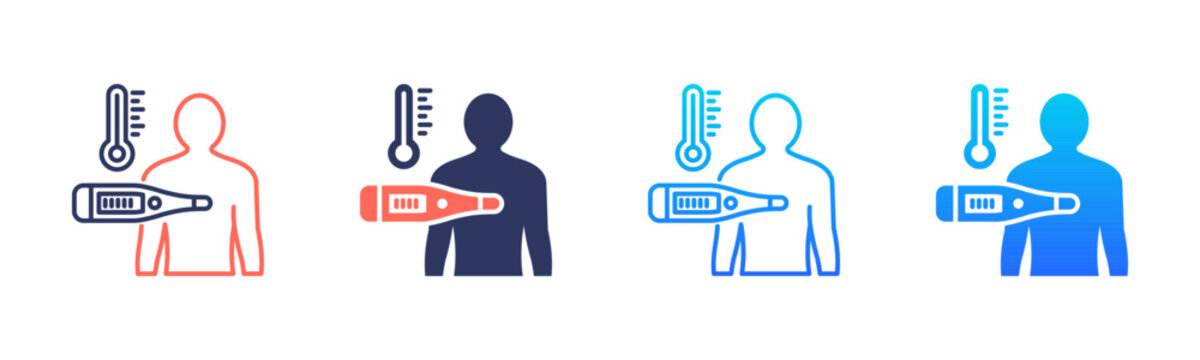 Body Temperature Icon Pack In Multiple Styles