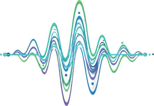 Sound wave, audio signal, colorful waveform, music pattern, vector graphic