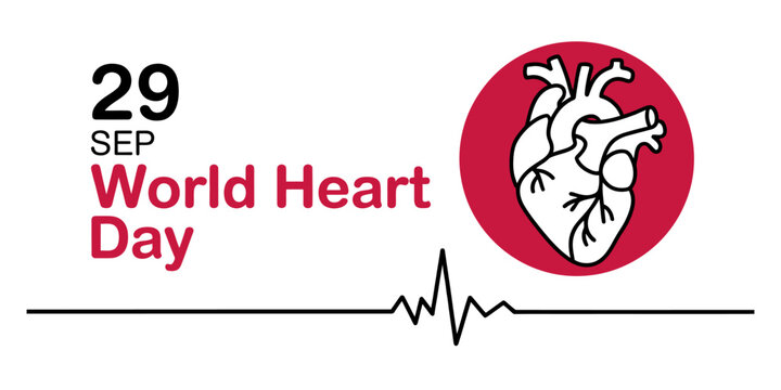 A minimalist graphic design commemorating the annual observance of world heart day on september 29 Vector, illustration