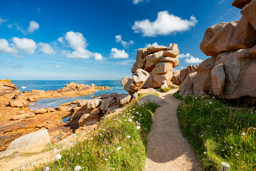 Pink granite coast (Cote de granit rose), France © ttinu