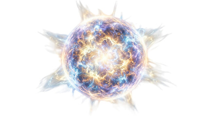 Obraz premium Vibrant abstract glowing sphere with colorful energy burst