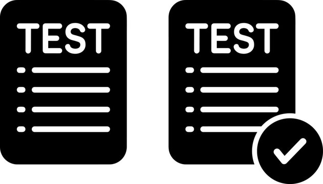 Comparison of test completion status with checkmark validation