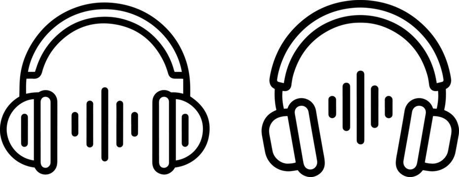 Comparison of headphones with and without sound waves visualization