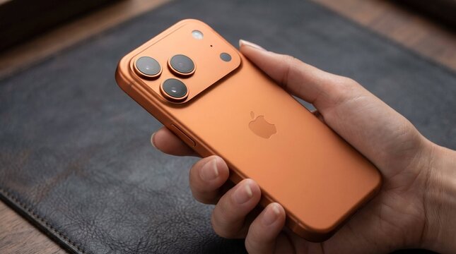 Sleman, ID - April 16, 2026: Smartphone Apple iPhone 17 Pro Max Orange