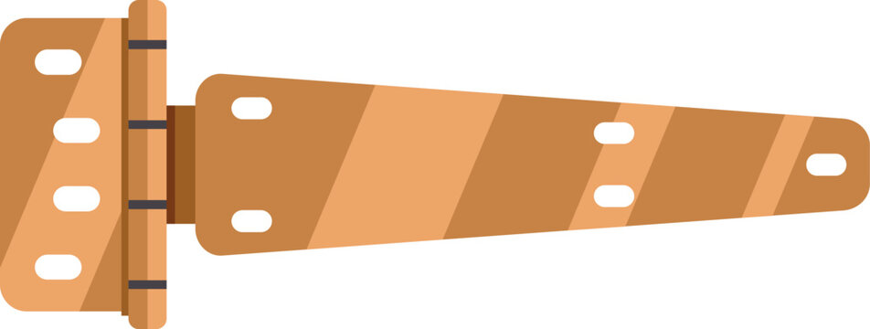 Brown metal gate tee hinge illustration for construction or repair