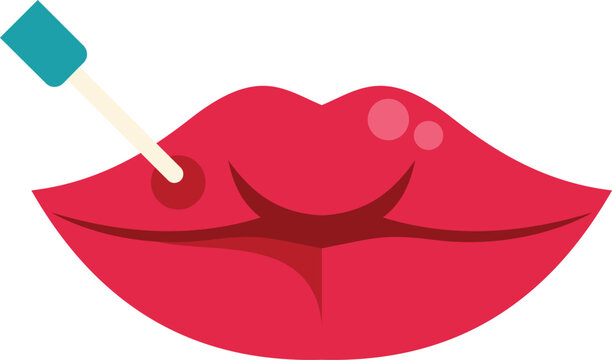 Lips applying topical medicine to a cold sore for treatment and health