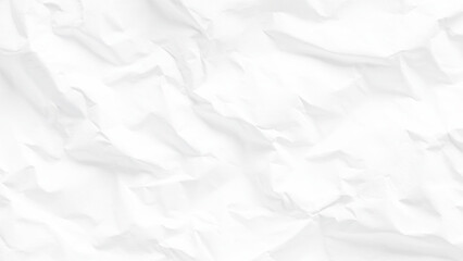 Fototapeta premium Crumpled white paper texture background with creases and folds smooth surface
