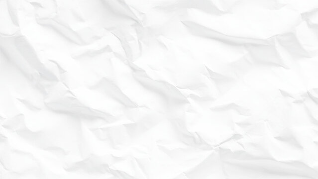 Crumpled white paper texture background with creases and folds smooth surface