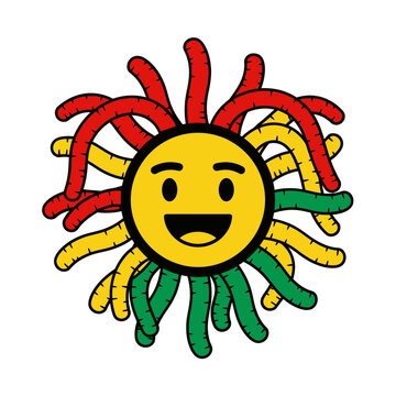 Happy Sun with Dreadlocks