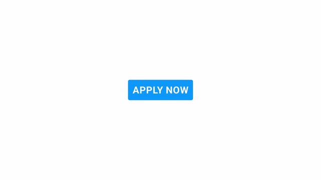 Apply Now Button Animation with Transparent Background, Interactive Web Application Call To Action Button for Business and Marketing Videos in 4K