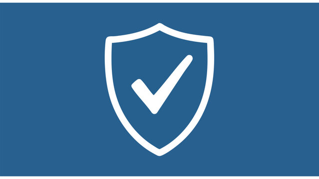 Business Security Icon, Protection Shield Checkmark, Safety Assurance Symbol