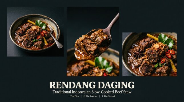 Delicious Indonesian Rendang Daging Beef Stew Culinary Delight.