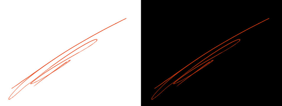 Diagonal orange marker multi-line slash strokes on split white and black background, hand drawn emphasis