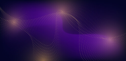 Obraz premium Luxury Gold Particle Wave Purple Background