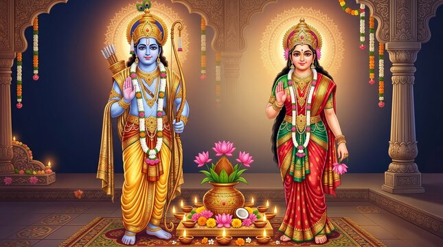 hindu, religious, god, rama, ram, goddess, sita, religious, story, ramayana, hindu, festival, ram, navmi, dashehara, gold, puppet, worship, art, india, religion, shiva, wallpaper, banner, buddhist, sc