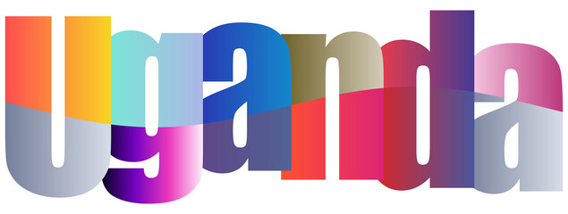 Colorful Gradient Text Design Showing Word Uganda Creatively Styled © Gullaa