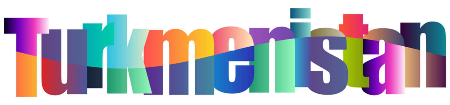 Colorful Text Design Showing Country Name Turkmenistan Isolated Style