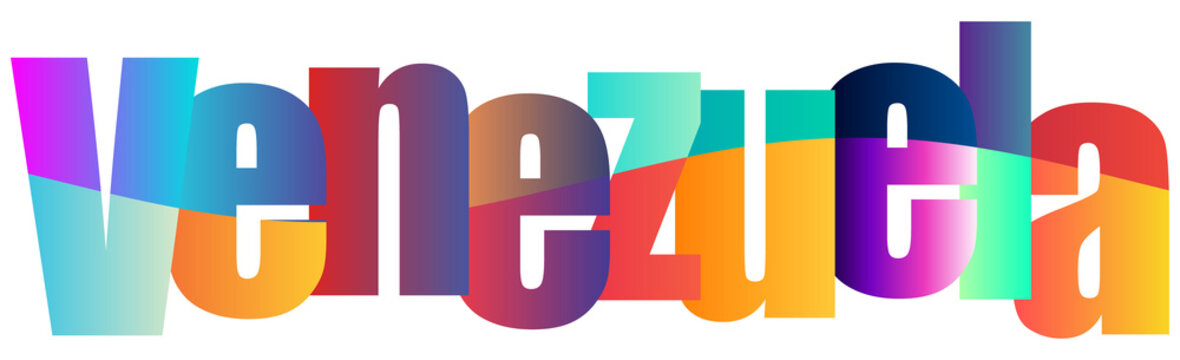Colorful Venezuela Text Logo Isolated With Gradient Lettering Design