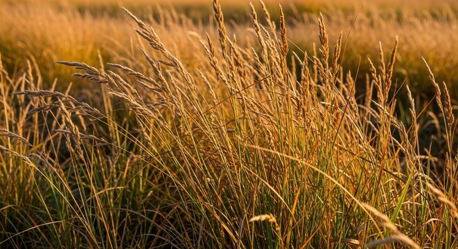 Golden grass field