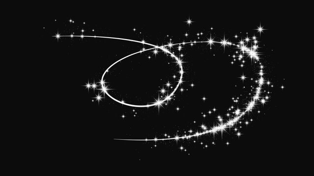 Silver glittering confetti wave and stardust