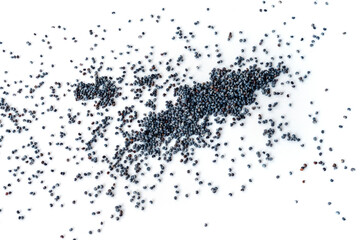 Poppy Seed Isolated, Blue Poppyseed Pile