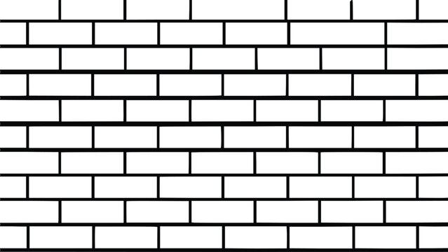 Simple white brick wall with black lines illustration